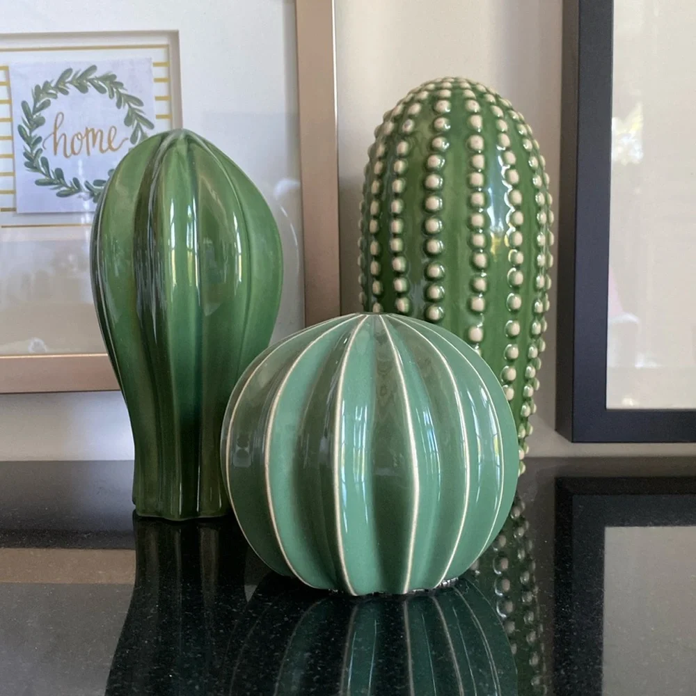 Ikea cactus 🌵 SJÄLSLIGT stoneware pottery set of 3 - Picture 1 of 17